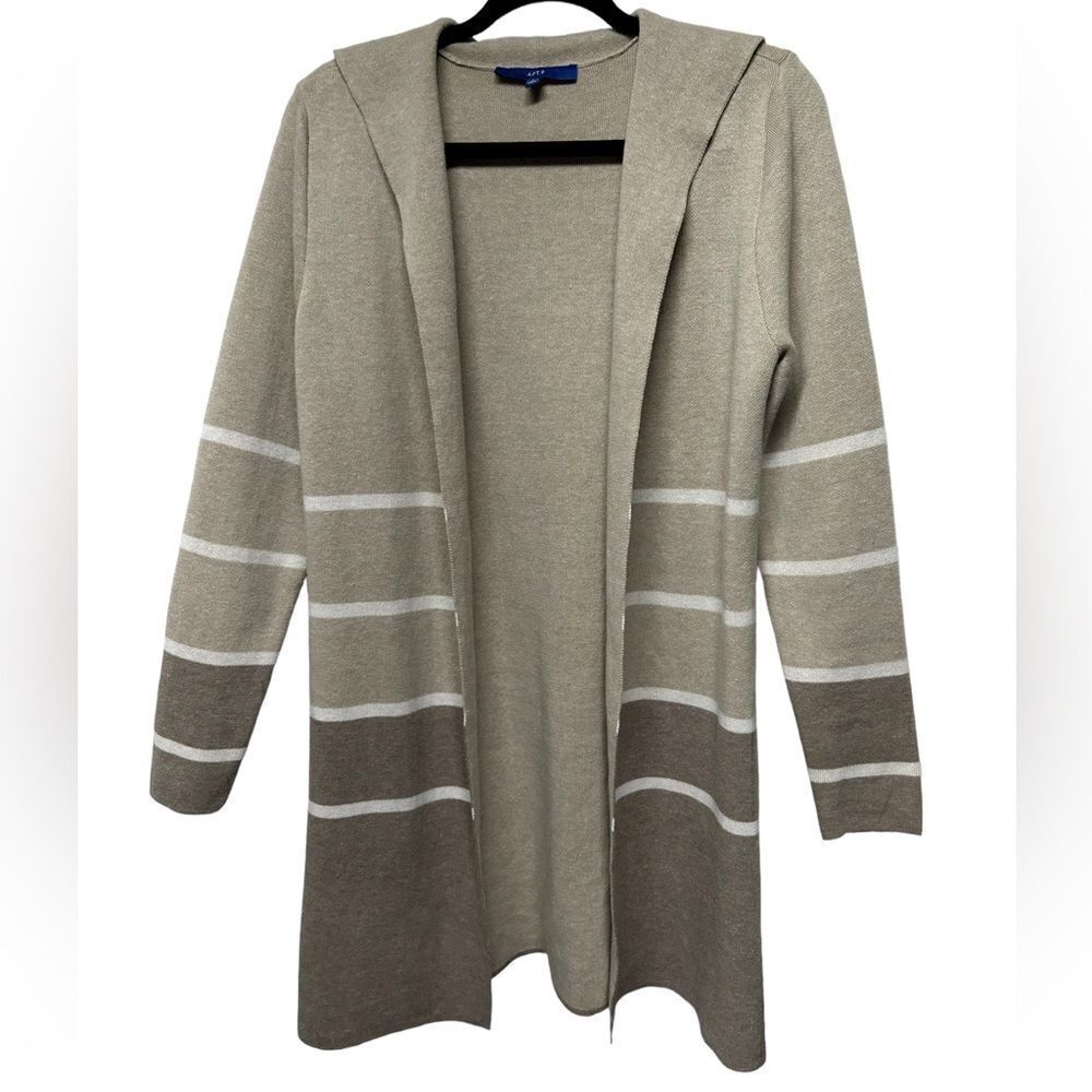 Apt. 9 Tan Brown Ombré Color Black Cardigan Sweater Fall Winter Jumper Neutral